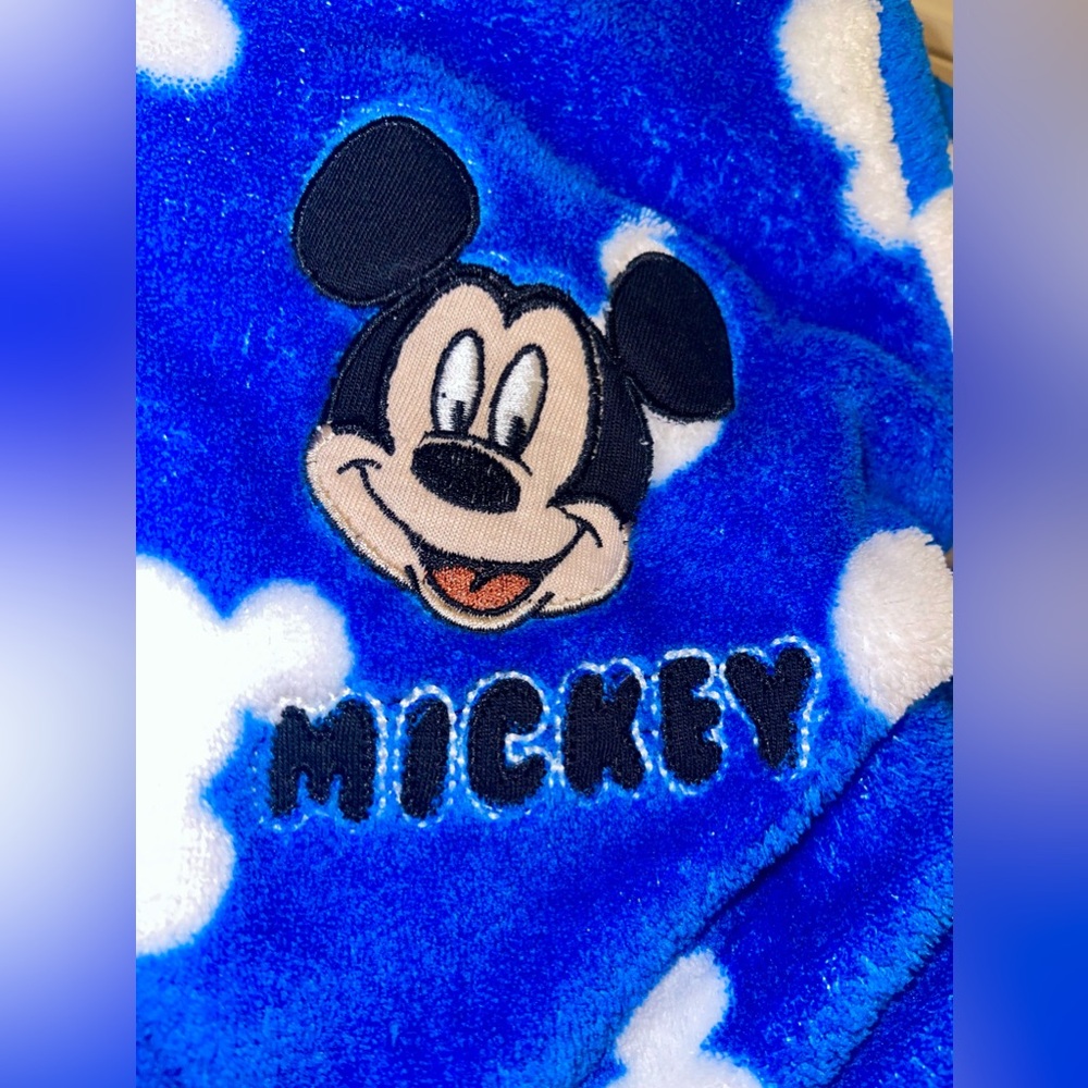 Disney Baby 3 month one piece snow suit hooded footed Mickey Mouse blue - Picture 10 of 10